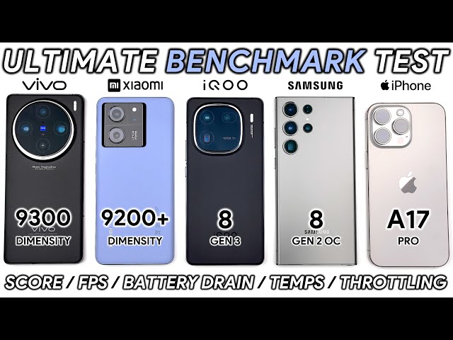 Vivo X100 Pro vs Xiaomi 13T Pro vs iQOO 12 vs Samsung S23 Ultra vs iPhone 15 Pro Max Benchmark Test