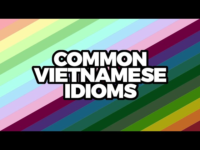 Common Vietnamese Idioms - Part 1 | Learn Vietnamese with TVO