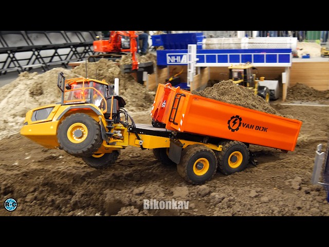 RC Trucks Heavy transport & Road reconstruction & RC Dumper 6x6 in Action at Intermodellbau 2024