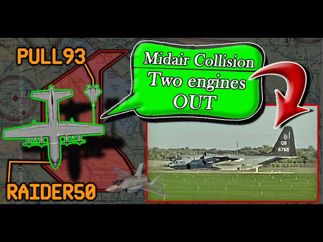 Marine KC-130 and Fighter F-35 suffer MID-AIR COLLISION DURING AAR EXERCISE!