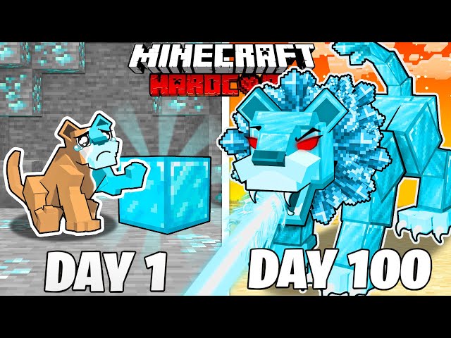 I Survived 100 Days as a DIAMOND LION in HARDCORE Minecraft