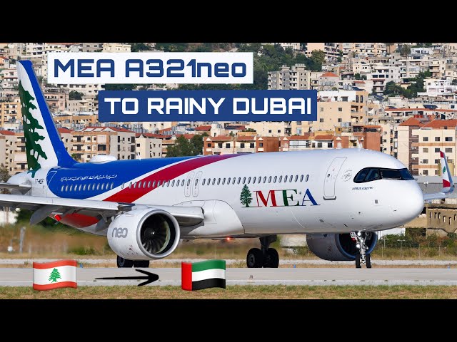 🇱🇧 Beirut to 🌧️ Floody Dubai 🇦🇪 Middle East Airlines A321neo & Lounge [FULL FLIGHT REPORT]