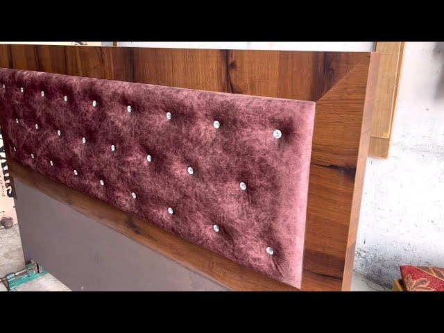 Making Diamond Headboard For Bed || wood bed headboard 2024