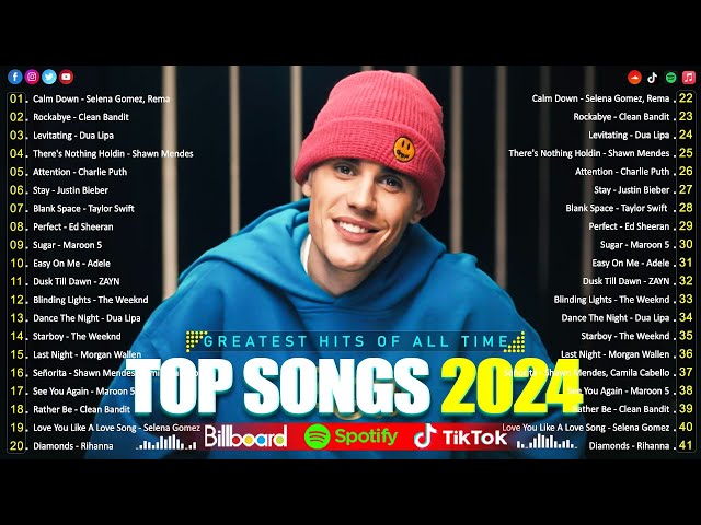 Justin Bieber, Rihanna, Taylor Swift, Selena Gomez, Ed Sheeran, The Weeknd, Adele🌹🌹Top Hits 2024 #90