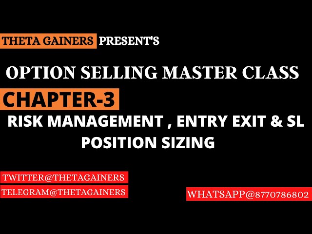 Option Selling Master Class | Chapter 3 | Risk Management | Theta Gainers