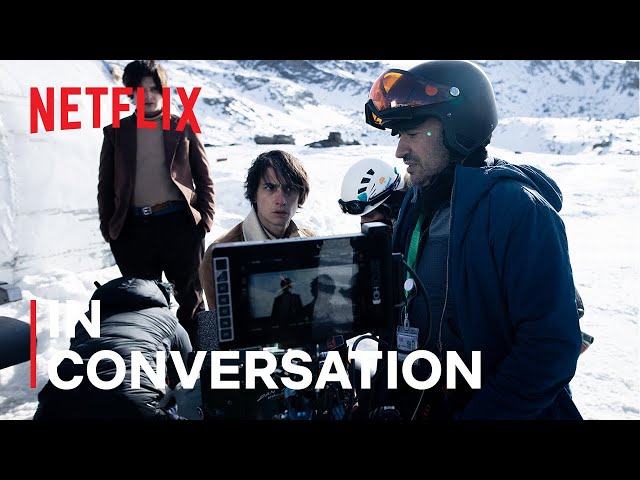 Javier Bardem and J.A. Bayona with the Society of the Snow Cast | In Conversation | Netflix