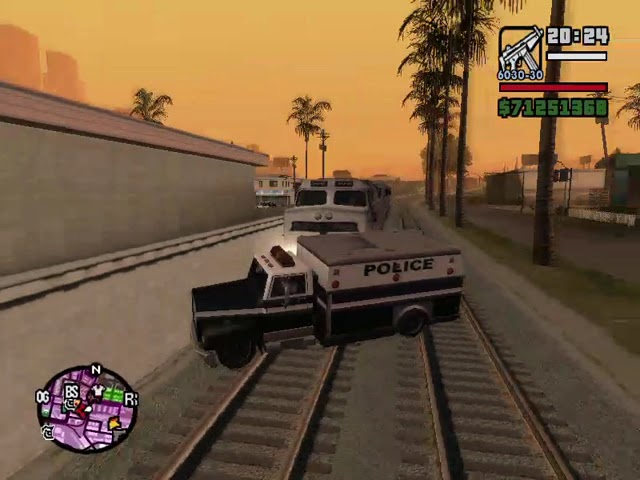 GTA  San Andreas train vs police truck || GTA5 vs San Andreas train || Train vs police truck