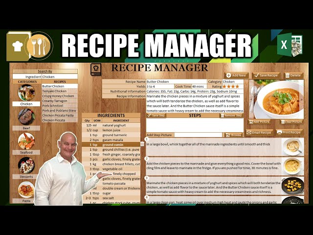 How To Create Your Own Recipe Manager Application In Excel [Masterclass + Free Download]