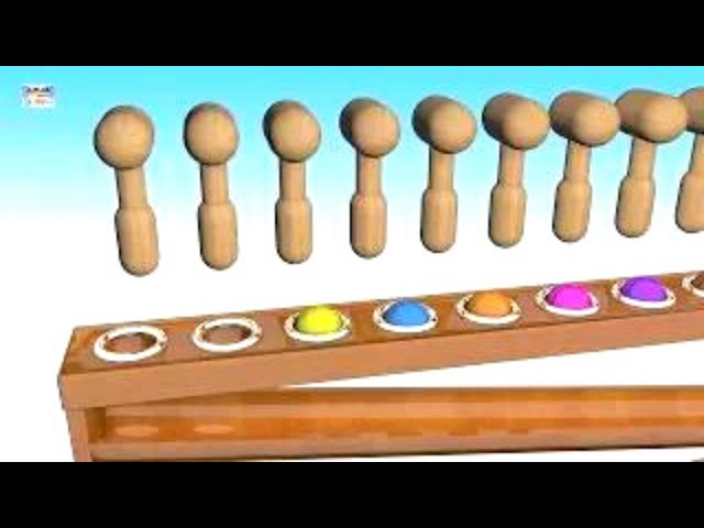 Learn Colors Names With Wooden Ball Hammer | Fun Learning With Toys | 3D Video For Beginners