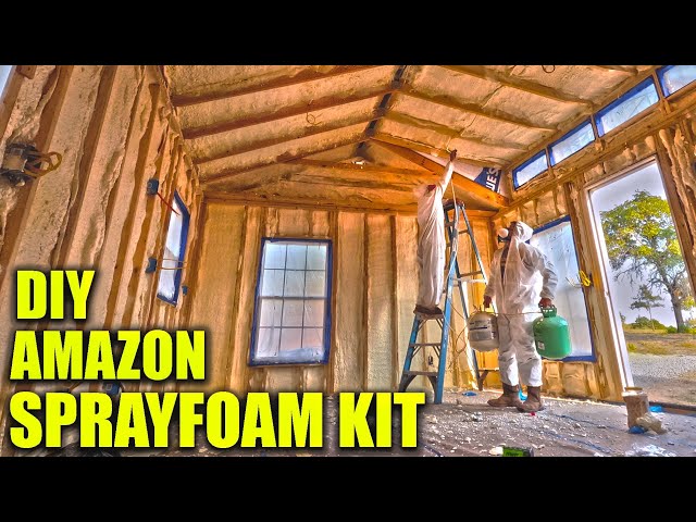 Shed To Tiny House - DIY Amazon Sprayfoam Kit - What A Mess!