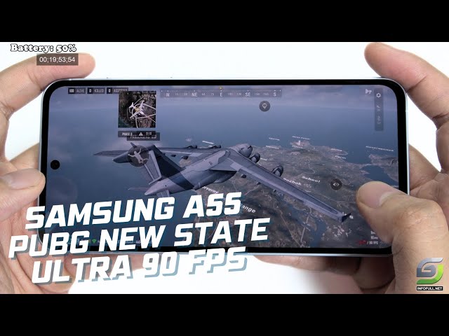Samsung Galaxy A55 test game PUBG NEW STATE Max Setting | Ultra 90 FPS