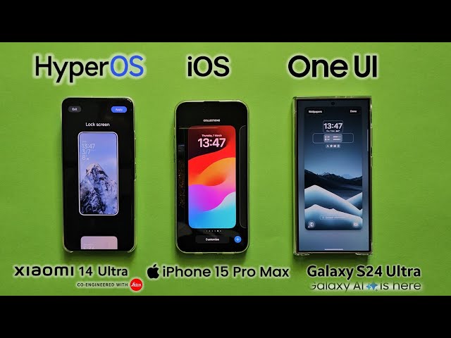 Xiaomi 14 Ultra vs iPhone 15 Pro Max vs S24 Ultra Customization & Animations!