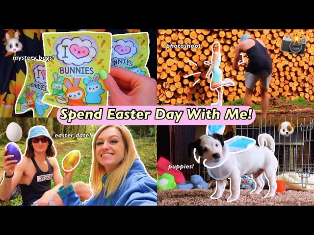 EASTER DAY VLOG!🥰🐰*mystery bags, new nails, starbucks trip, puppies, date with my bf etc!*✨🥳