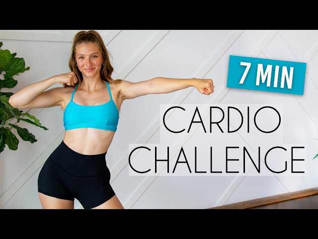 FUN 7 MIN CARDIO DANCE FITNESS CHALLENGE - No Equipment (with music and beeps)