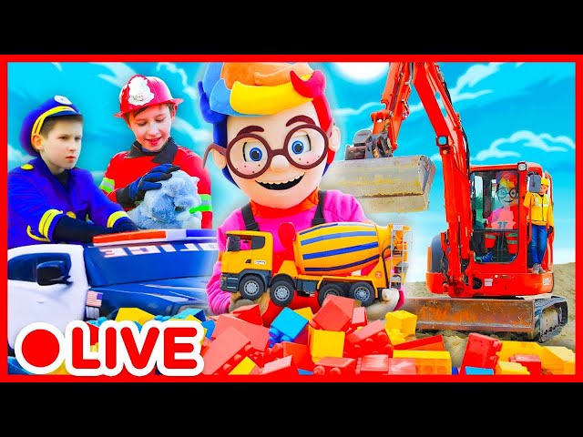 🔴 LIVE | POLICE CAR, TRUCKS AND TOYS 🚓 Kids Pretend To Play Compilation