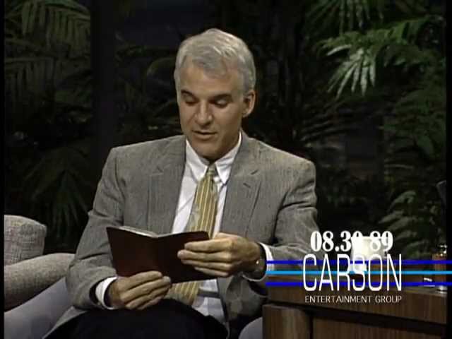 Steve Martin Reads Funny Memories from His Diary on Johnny Carson's Tonight Show — 1989