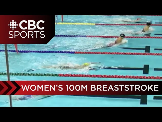 Summer McIntosh, Shona Branton and more take part in Women's 100m Breaststroke at Canadian Open