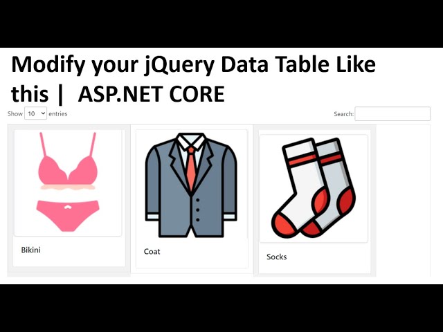 Modify your jQuery DataTable look like video thumbnail | ASP.NET CORE