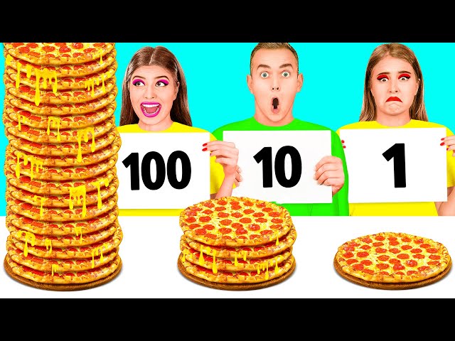 100 Layers of Food Challenge | Funny Situations by BaRaDa Challenge