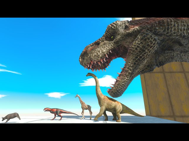 Which Animal Can Escape The T-Rex And Climb The Steep Corridor - Animal Revolt Battle Simulator