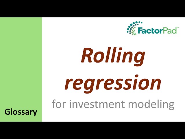 Rolling regression definition for investment modeling