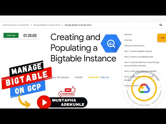 Creating and Populating a Bigtable Instance with Explanation| GSP1054 Cloud Skills Boost | Qwiklabs.