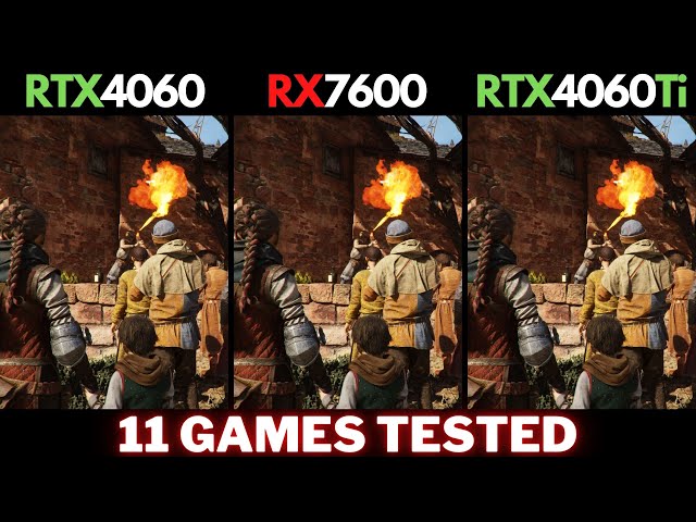 RTX 4060 vs RX 7600 vs RTX 4060 Ti | 11 Games Tested @ 1080p