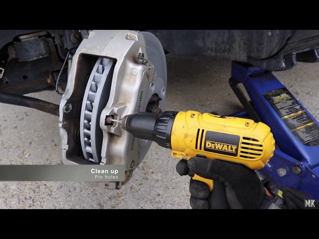 Porsche Cayenne. How to replace front brake pads and rotors :DIY