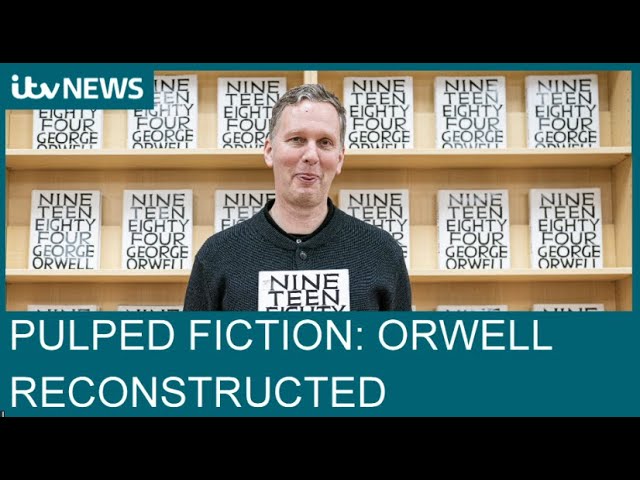 British artist constructs Orwell’s Nineteen Eighty-Four from pulped Dan Brown books | ITV News