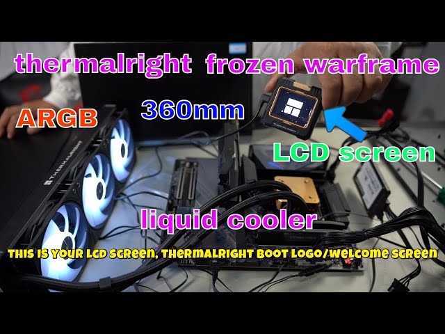 thermalright frozen warframe 360 AIO black argb aura sync with LCD screen, fully customizable