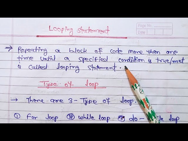 Looping statement in C | For Loop in C hindi