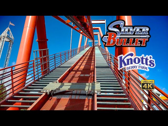 2024 Silver Bullet Roller Coaster Front Row On Ride 4K POV Knott's Berry Farm