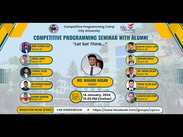 Competitive Programming Camp Seminar with alumni - Seminar 1