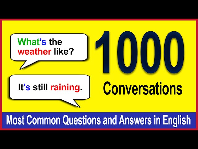1000 English Conversations You Need Everyday || Question and Answer in English Conversation