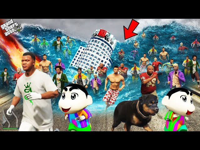 GTA 5 : Franklin & Shinchan Survive & Fight Tsunami And Save Everyone In GTA 5 ! (GTA 5 Mods)