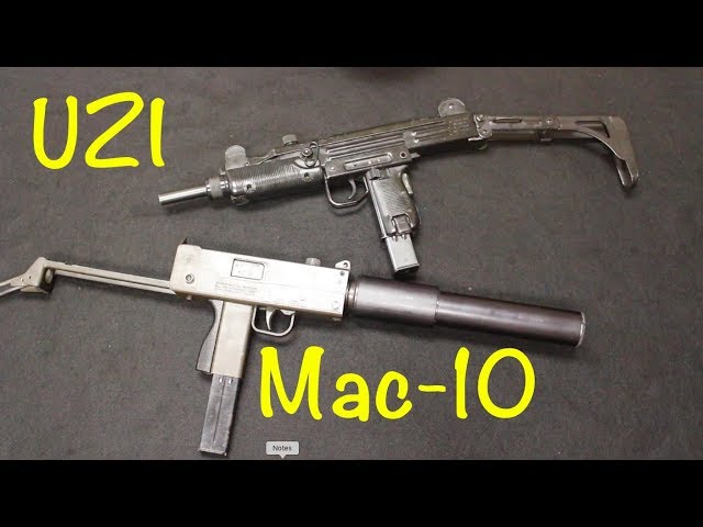 Uzi vs Mac-10 9mm Machine Guns.