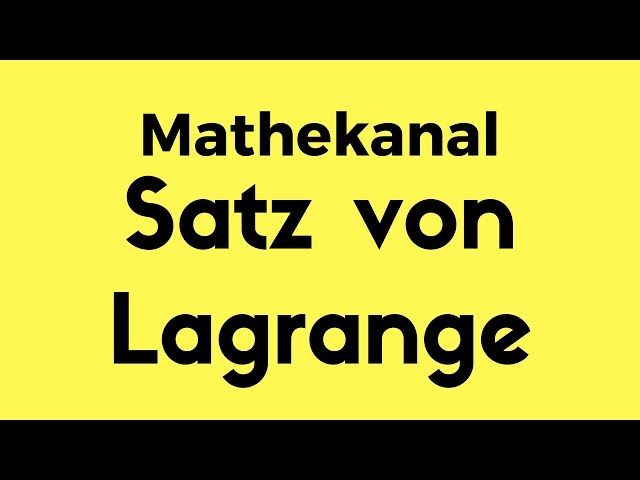 Satz von Lagrange    Mathematik, Algebra, Gruppentheorie