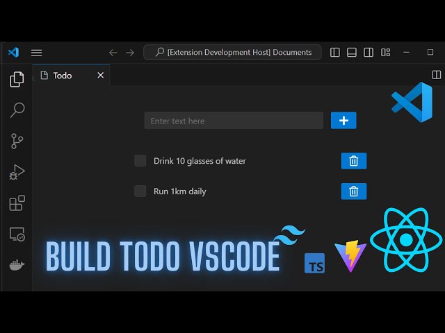 Build a TODO VSCode extension using React.js