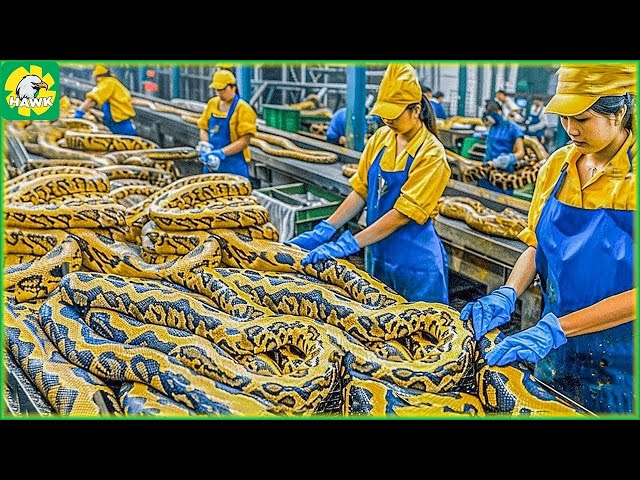 Snake Farming 🐍 Farmers Process 16M Snakes in Modern Processing Factory - Snake Processing Factory