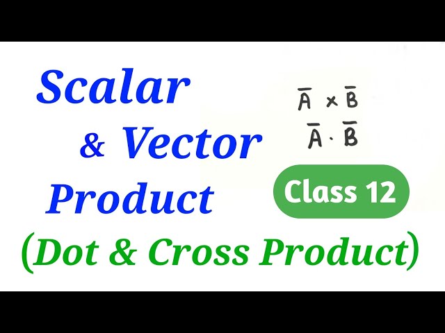 Scalar & Vector product | Dot & Cross Product | Vectors | Maths | 12th HSC Science