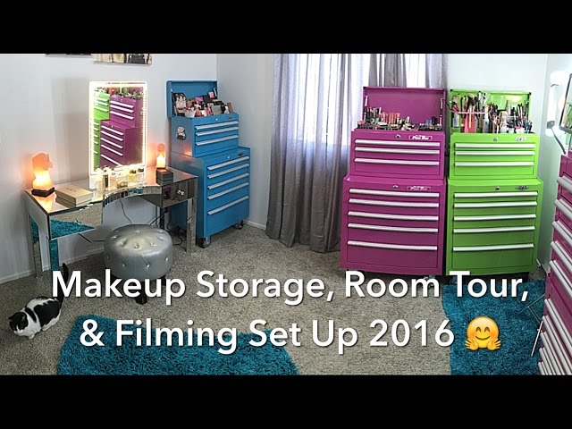 Makeup Storage, Room Tour, & Filming Set Up : Updated 2016