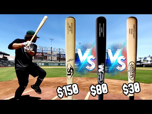 $30 WOOD BAT vs $150 WOOD BAT - Louisville Slugger Wood Bat Reviews - Bat Bros in VEGAS
