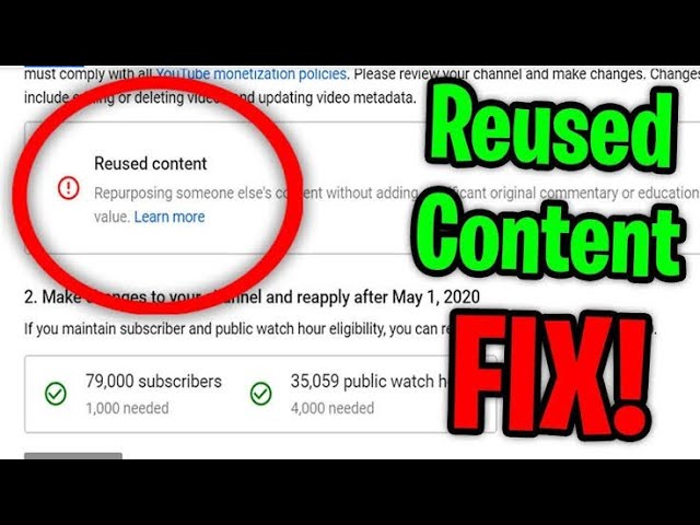 Reused content kaise hataye Reuse content ko kaise hataye Reused content monetization problem solve