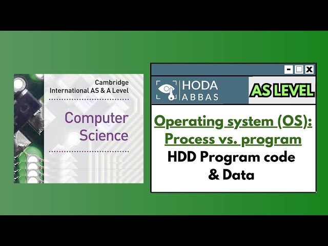 AS Level Computer Science: Operating system - Program vs process