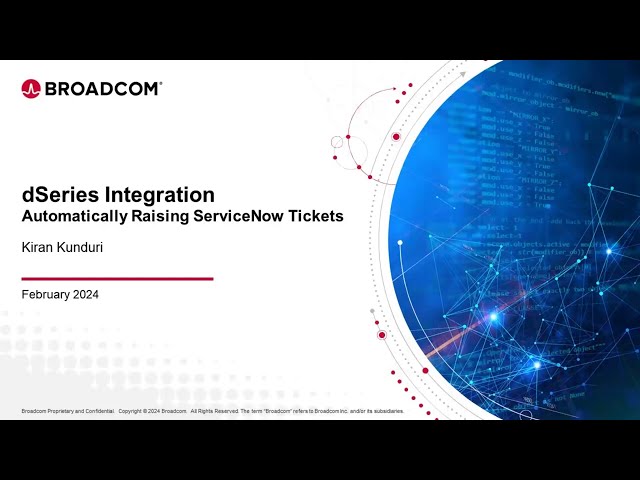 See how to automatically create ServiceNow tickets from dSeries