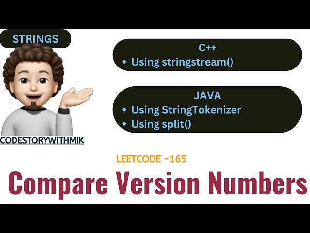 Compare Version Numbers | stringstream | StringTokenizer | C++ | JAVA |Leetcode 165|codestorywithMIK