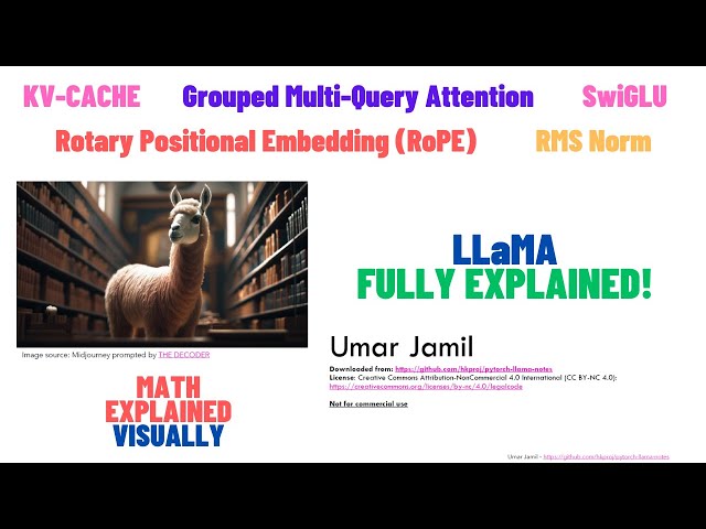 LLaMA explained: KV-Cache, Rotary Positional Embedding, RMS Norm, Grouped Query Attention, SwiGLU