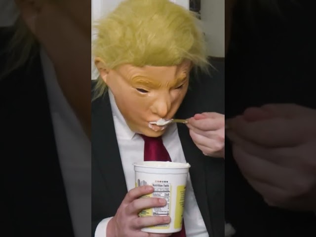 President Trump Eats Yogurt #funny #presidents #yogurt