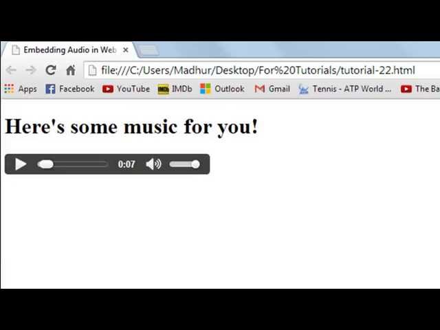 HTML Tutorial - Embedding Audio in Web Pages
