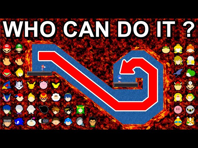 Who Can Make It? JUMP Down And Up Lava Tunnel ? - Super Smash Bros. Ultimate